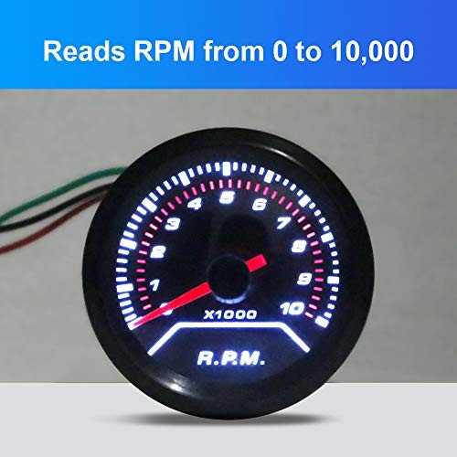 Tachometer Tacho Gauge Meter 0-10000 RPM Gauge Meter 2inches 52mm Universal