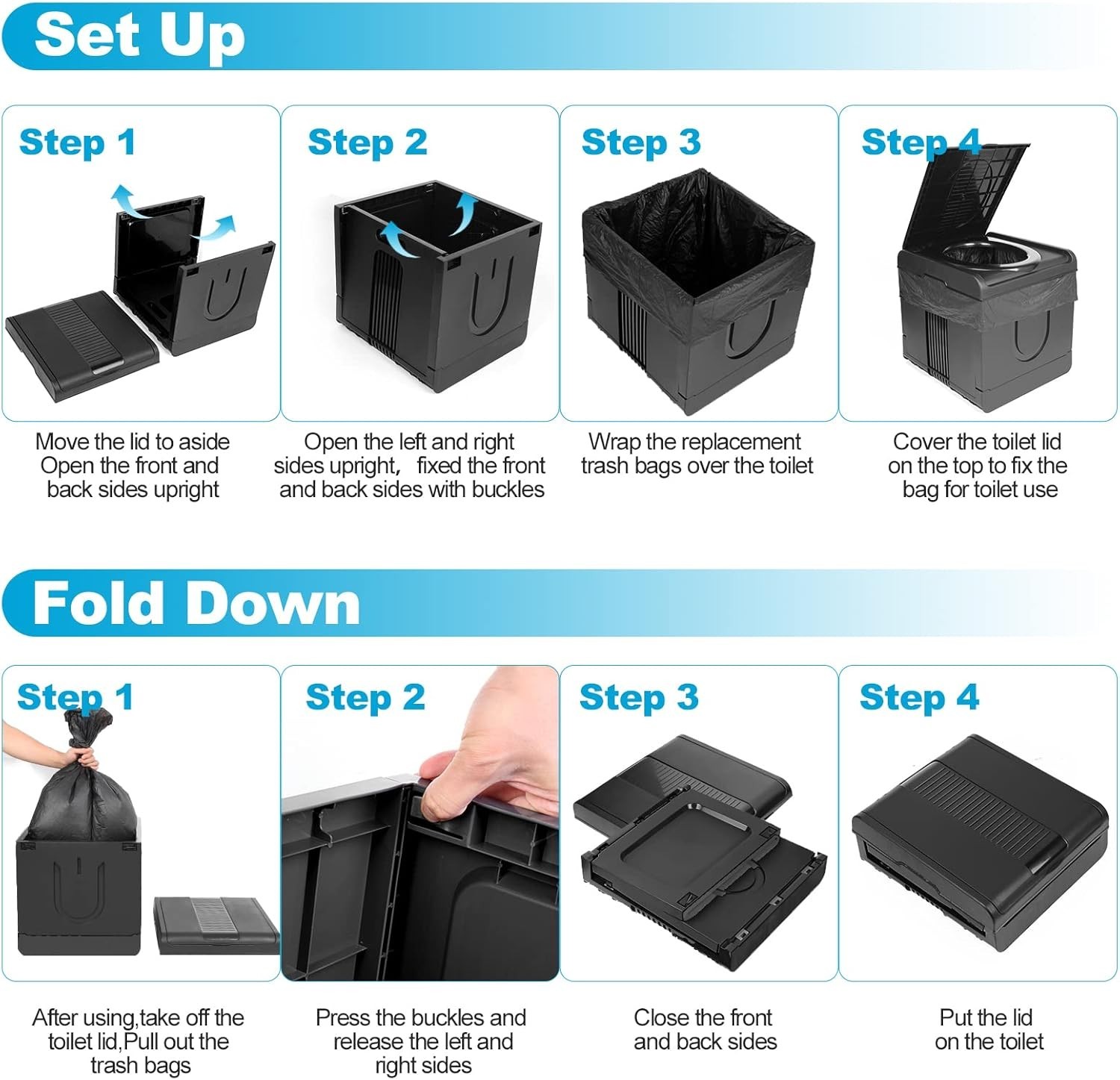 Multi-Functional Travel Commode Toilet – Compact & Easy to Clean for Outdoors