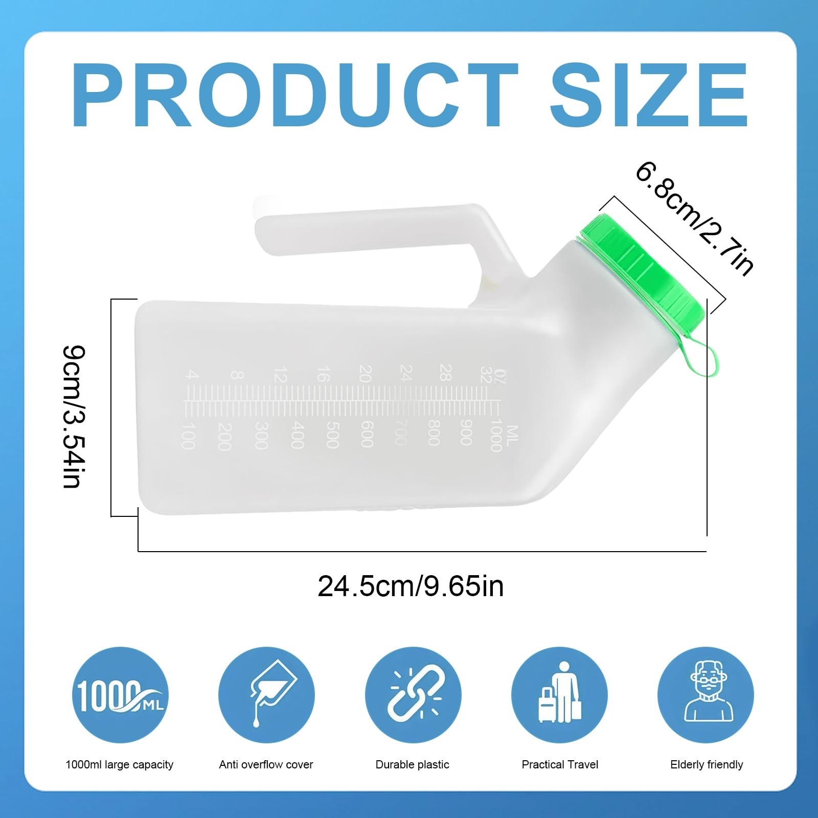 1000ml Urine Bottle for Men, Pee Bottle for Men, Urine Bottles Male…