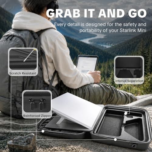 Starlink Mini Case – Ultra-Light Portable Storage for Mini Dish – Black
