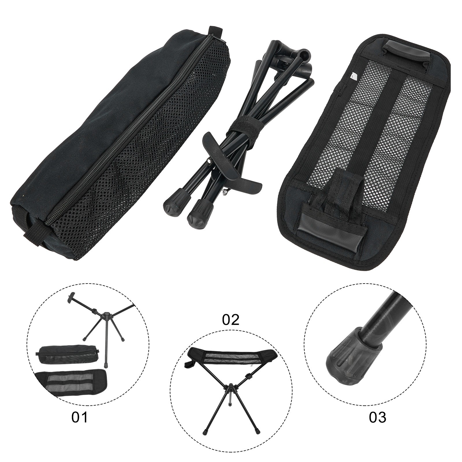 Camping Chair Foot Rest Chair Leg Rest Travel Fishing Foldable Chair Stool