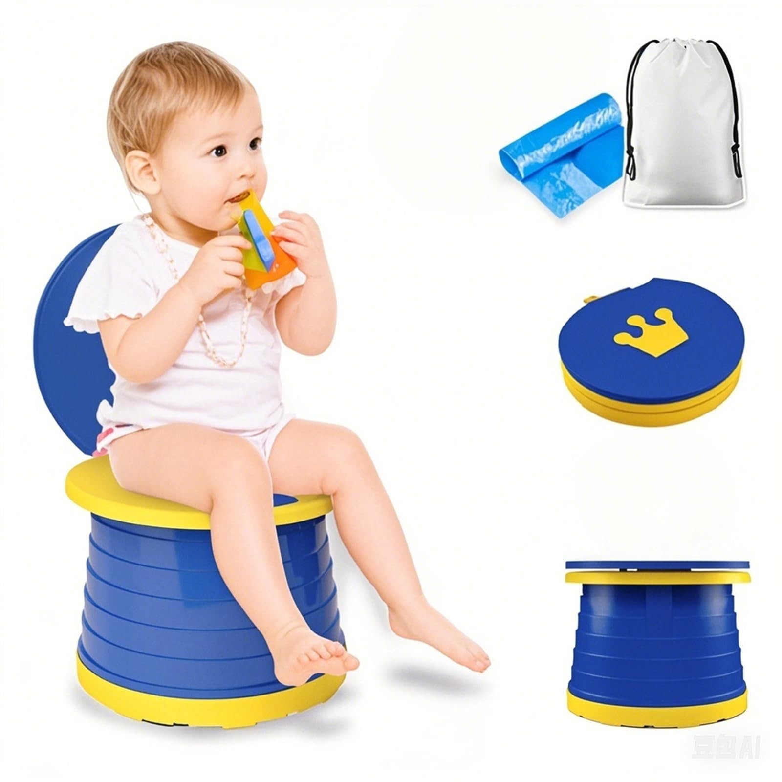 Portable Potty Seat, Toddler Folding Training Toilet Chair Kids Travel Foldab…