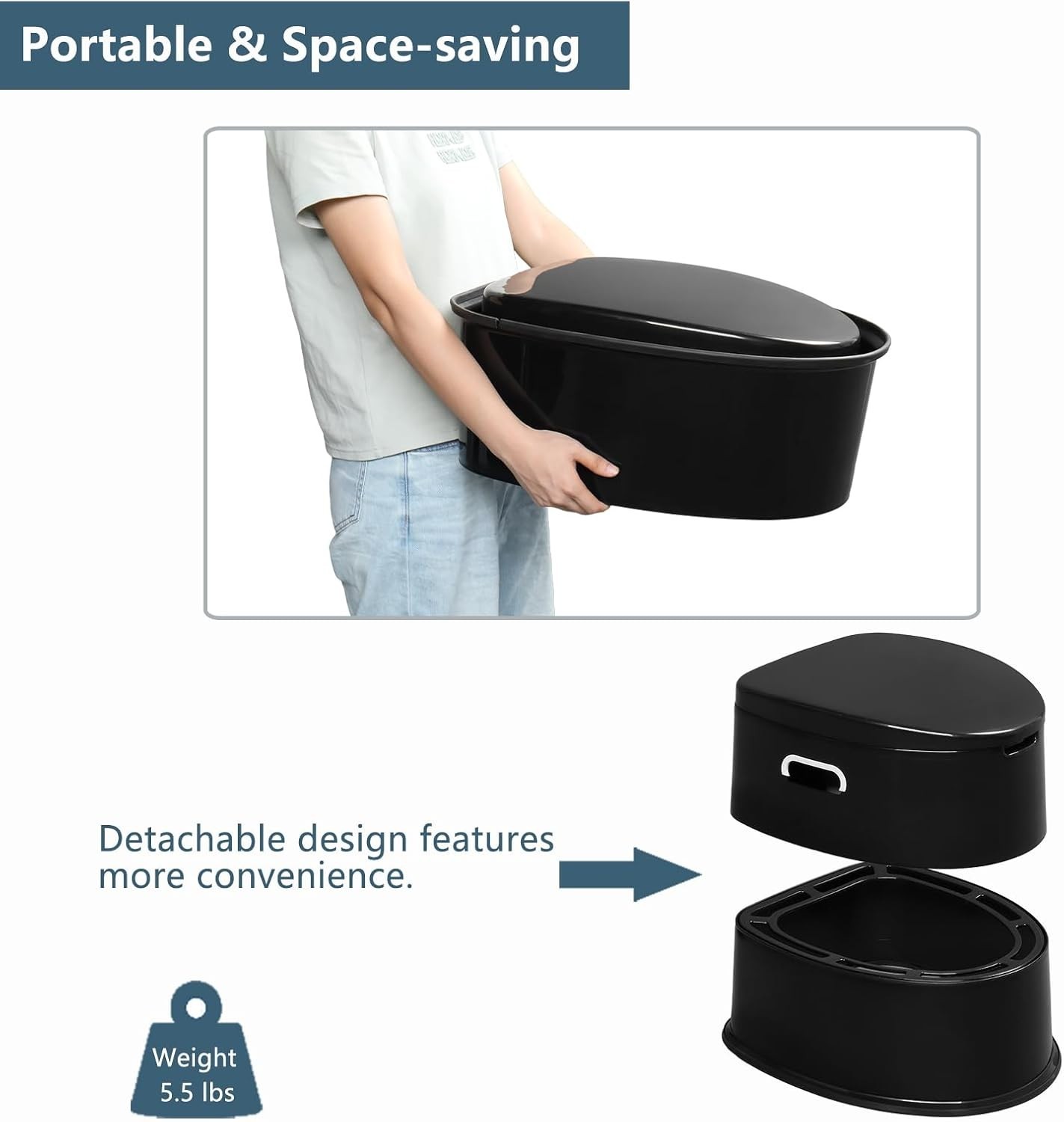 5 Gallon Camping Portable Toilet Travel OutdoorIndoor Commode Potty Tissue Box