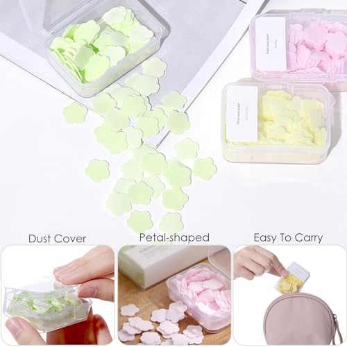 300pcs Portable Hand Washing Soap Sheets, Scented Mini Soap Sheets, Green