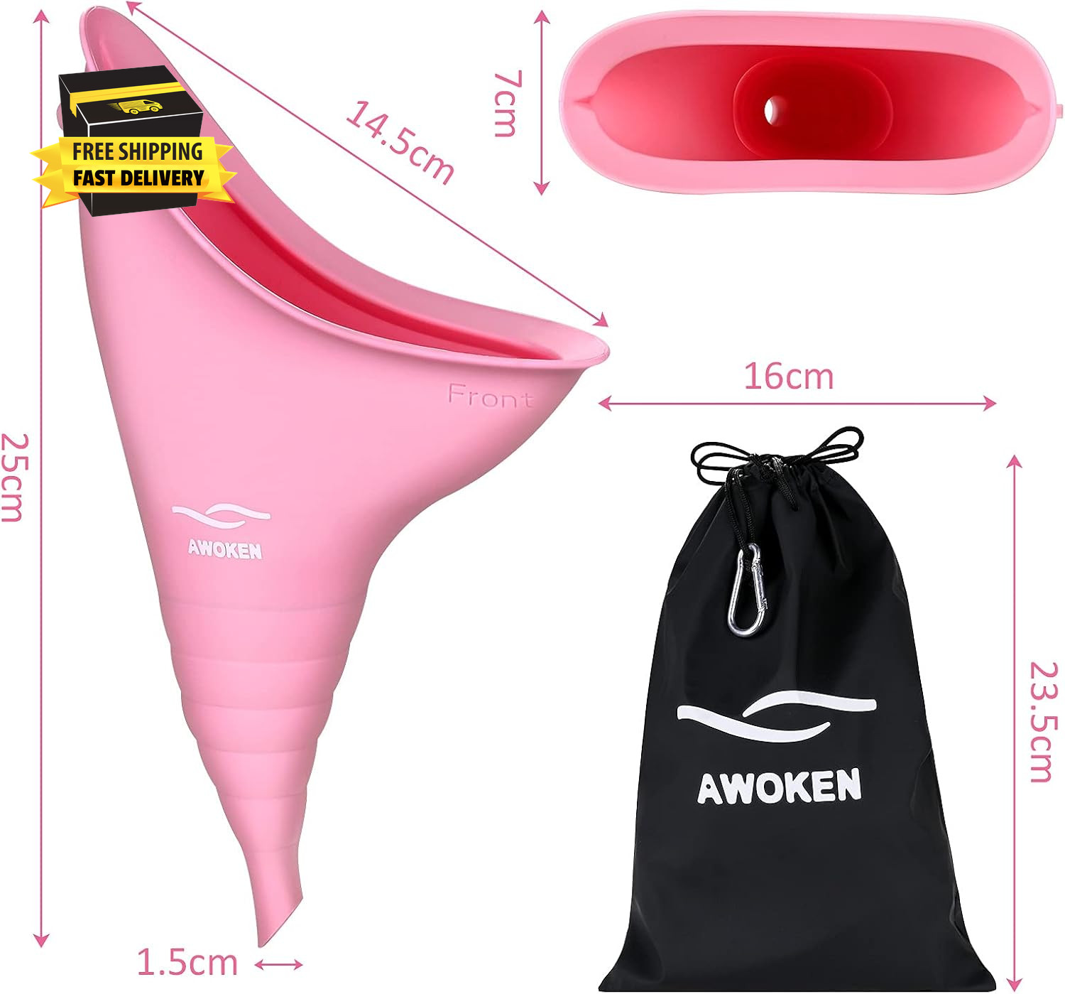 Female Urination Device,Reusable Female Urinal Silicone Women Pee Funnel Allows