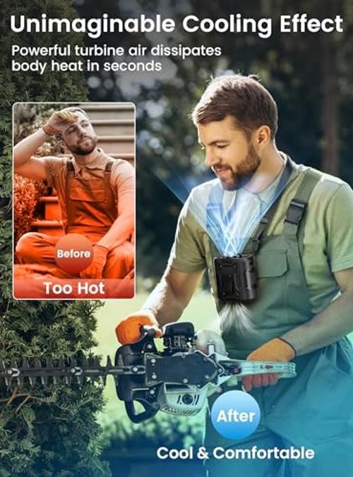 Waist Clip-on Shirt Fan, 100 Levels of Speeds, 24H Use Time | Cool Clip Black
