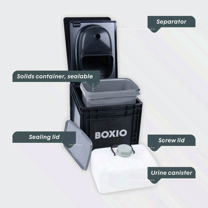 BOXIO TOILET PLUS – Portable Toilet, Camping Toilet, composting Toilet, black