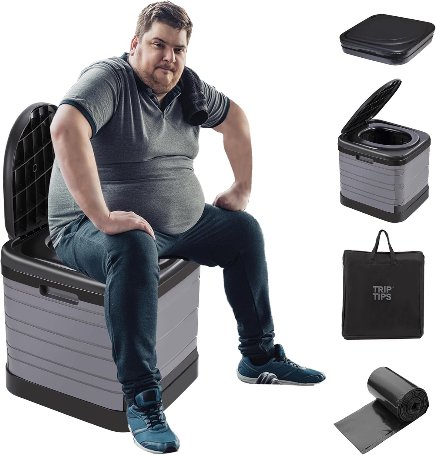 Updated Portable Potty for Camping Extra Large Folding Travel Toilet Camping Toi