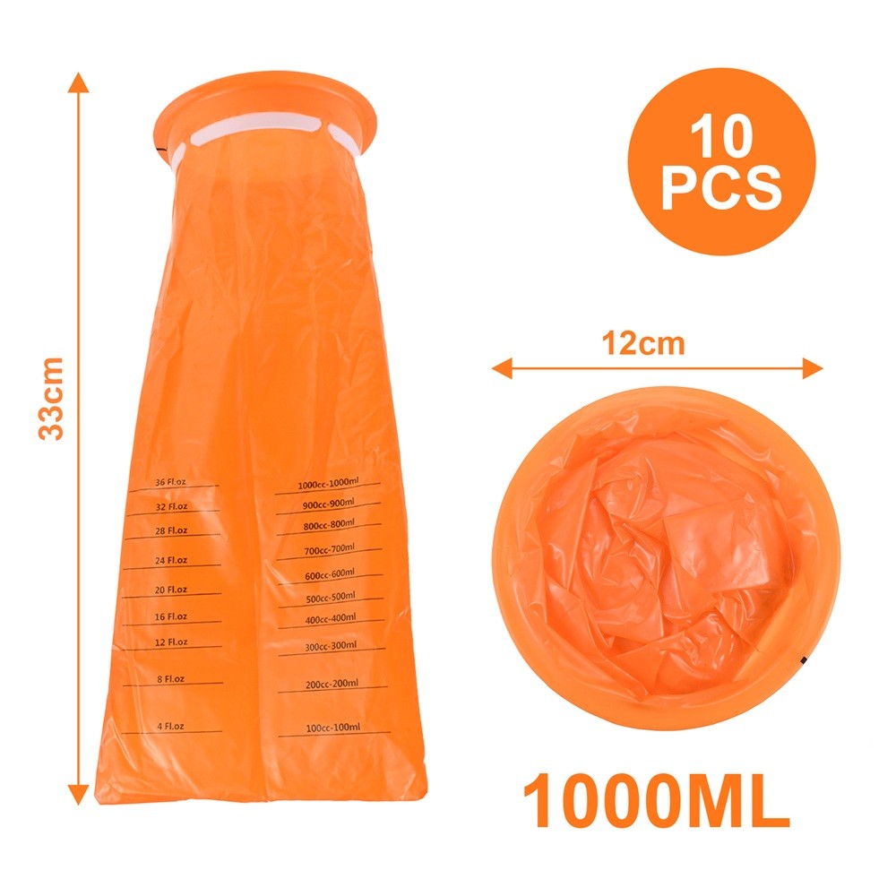 10Pcs 1000ml Portable Vomit Bags Leak-Proof & Portable Sick Bag For Car Travel