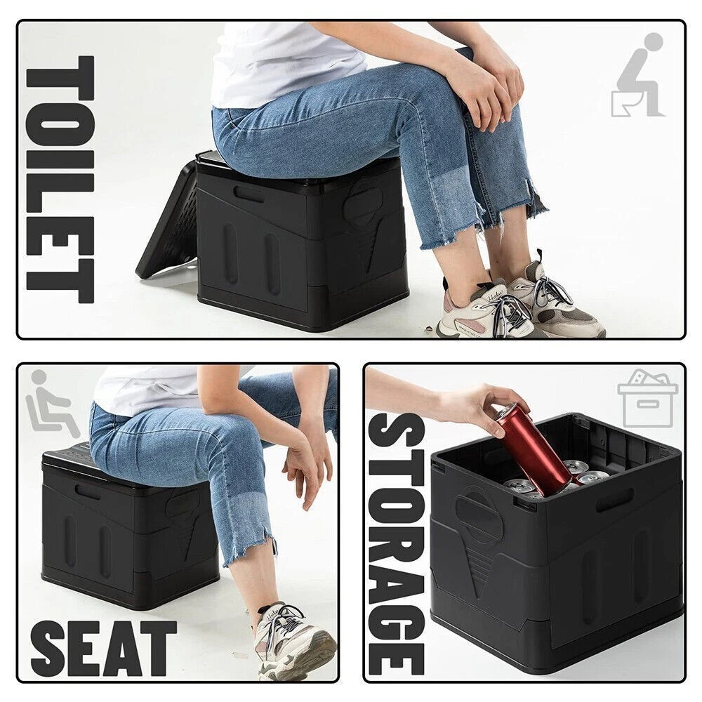 20L Portable Folding Toilet Car Outdoor Travel Potty for Camping Hiking Beach ;