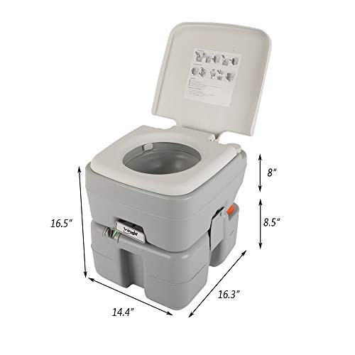 Portable Camping Toilet 5.3 Gallon Detachable Holding Tank with Carrying Bag