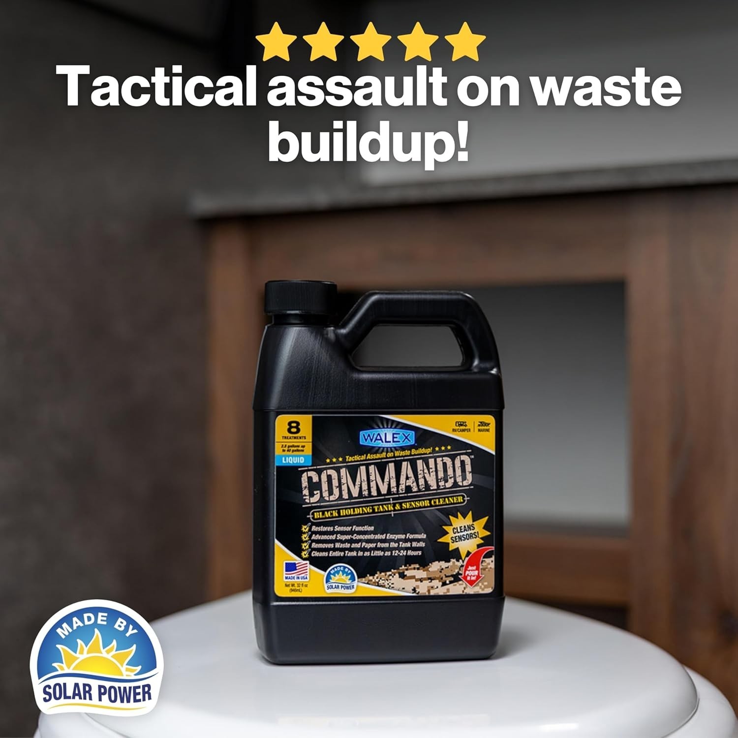 Commando Liquid Black Holding Tank and Sensor Cleaner for RV, Camper & Marine…