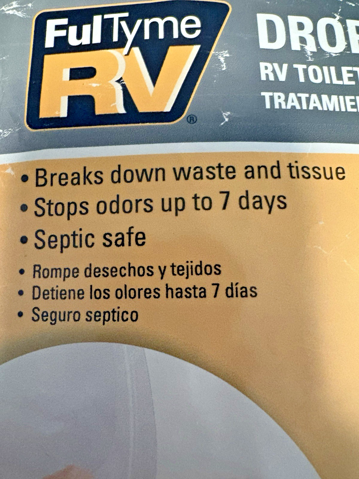 LOT OF 2 FULL TIME RV DROP-INS RV TOILET TREATMENT (ORANGE SCENT) 15 TREATMENTS