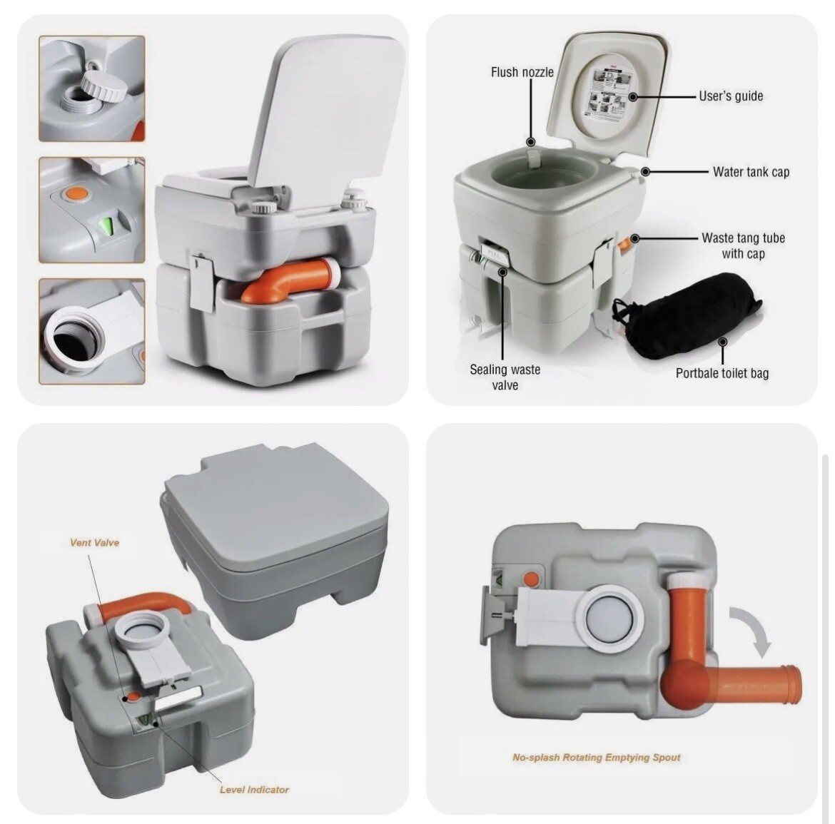 Serene-Life SLCATL320 Portable Toilet – Outdoor & Travel Toilet, 5.3 Gal.