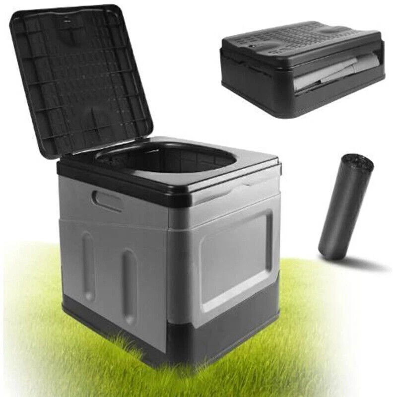 Portable Camping Toilet 20L Foldable Potty for Car Travel , Hiking Emergency Use