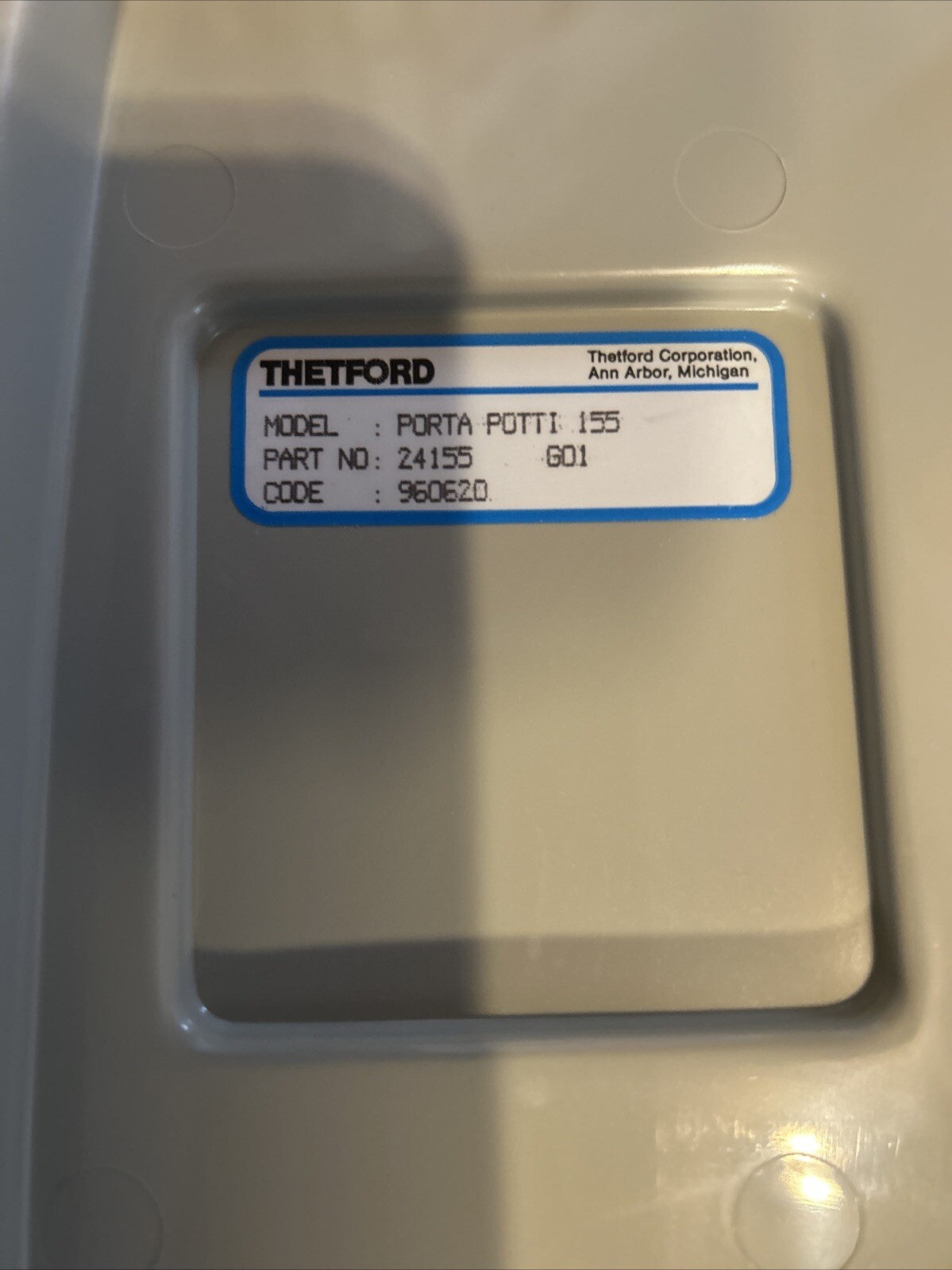 THETFORD MODEL 155 PORTA POTTI PORTABLE TOILET 4.3 GALLONS BRAND NEW!!!