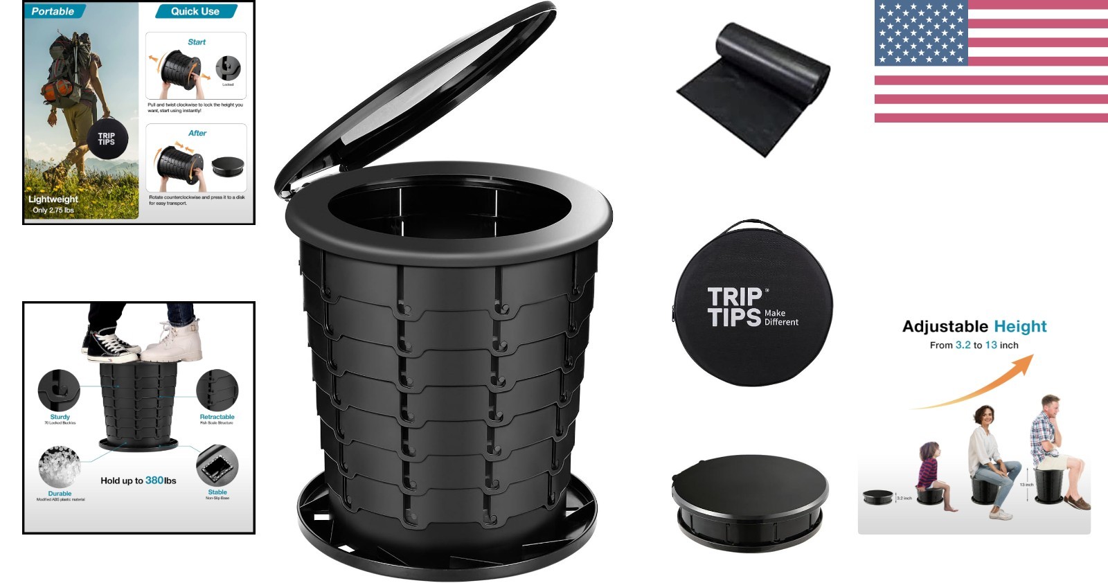 Ultimate Adjustable Foldable Toilet – Convenient for All Outdoor Activities