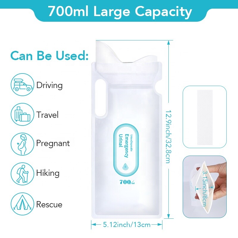 Pee Bags for Camping Travel Emeregncy, Disposable Urinals Bag, Traffic Jam 4PCS