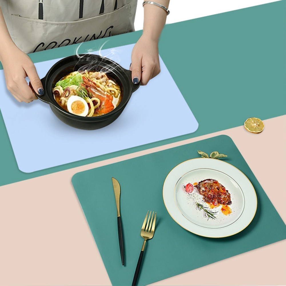 Reusable Waterproof Silicone Table Placemat for Camping Kitchen 40x30cm