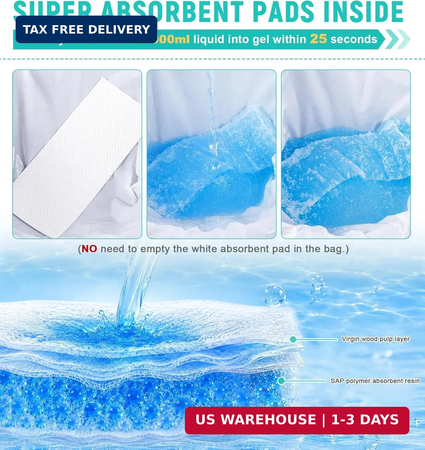 OUMEE 850ML Emergency Disposable Urinal Bags, 8/12/20/28 Pcs Camping Pee Bags Un