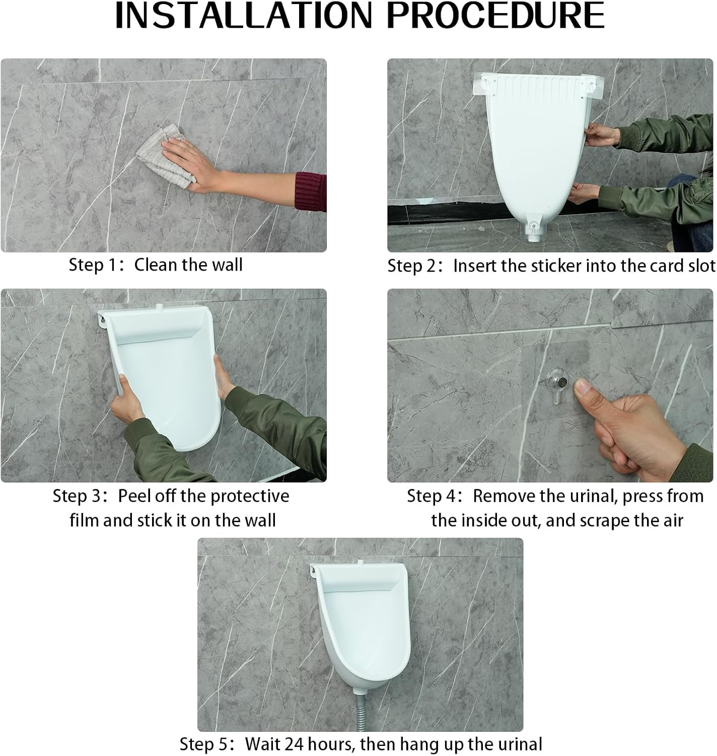 Wall Mounted Waterless Urinal for Men – Ideal for Garage, Shed, or RV
