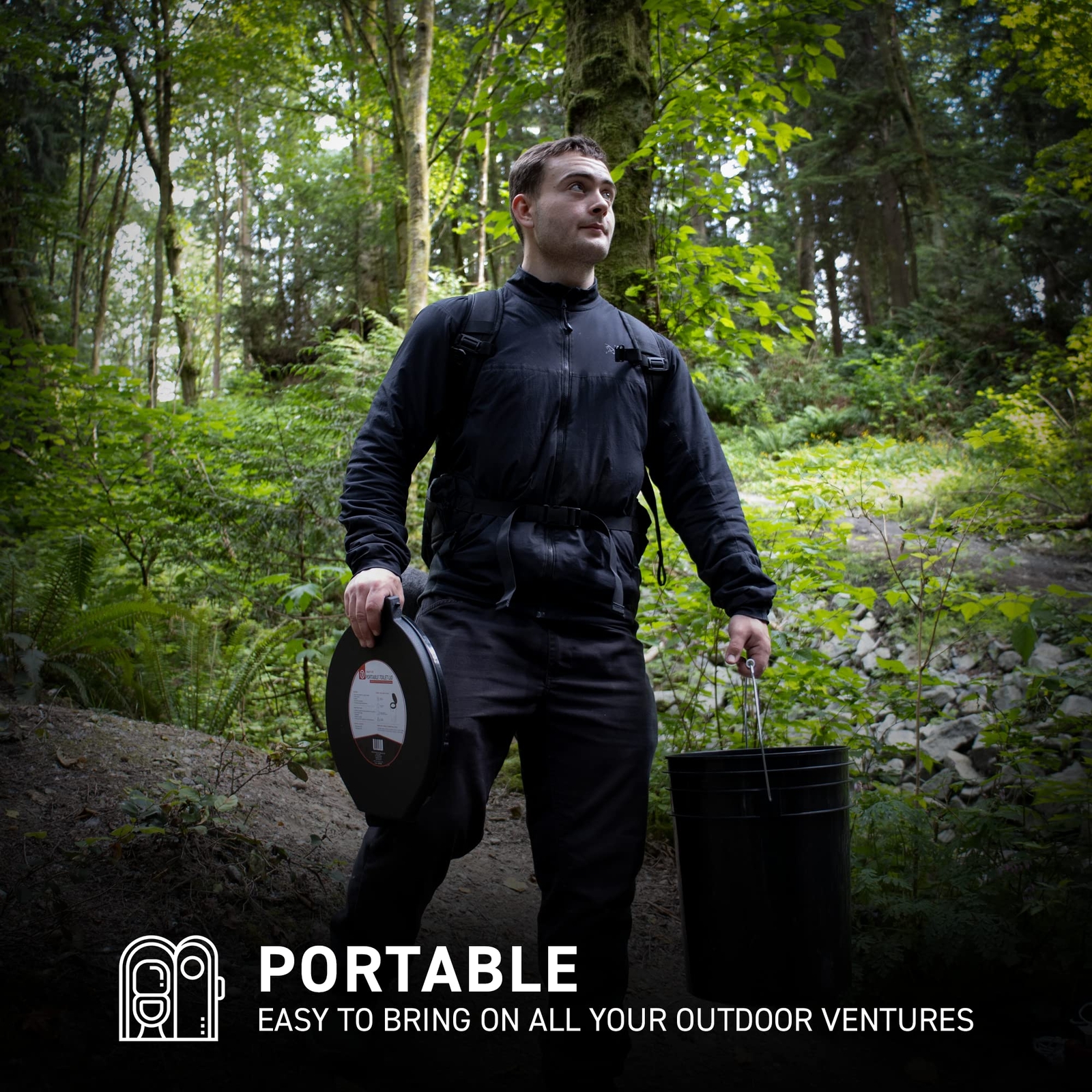 Portable Camping Toilet Seat with Lid for Camping, Hiking,Emergencies(No Bucket)