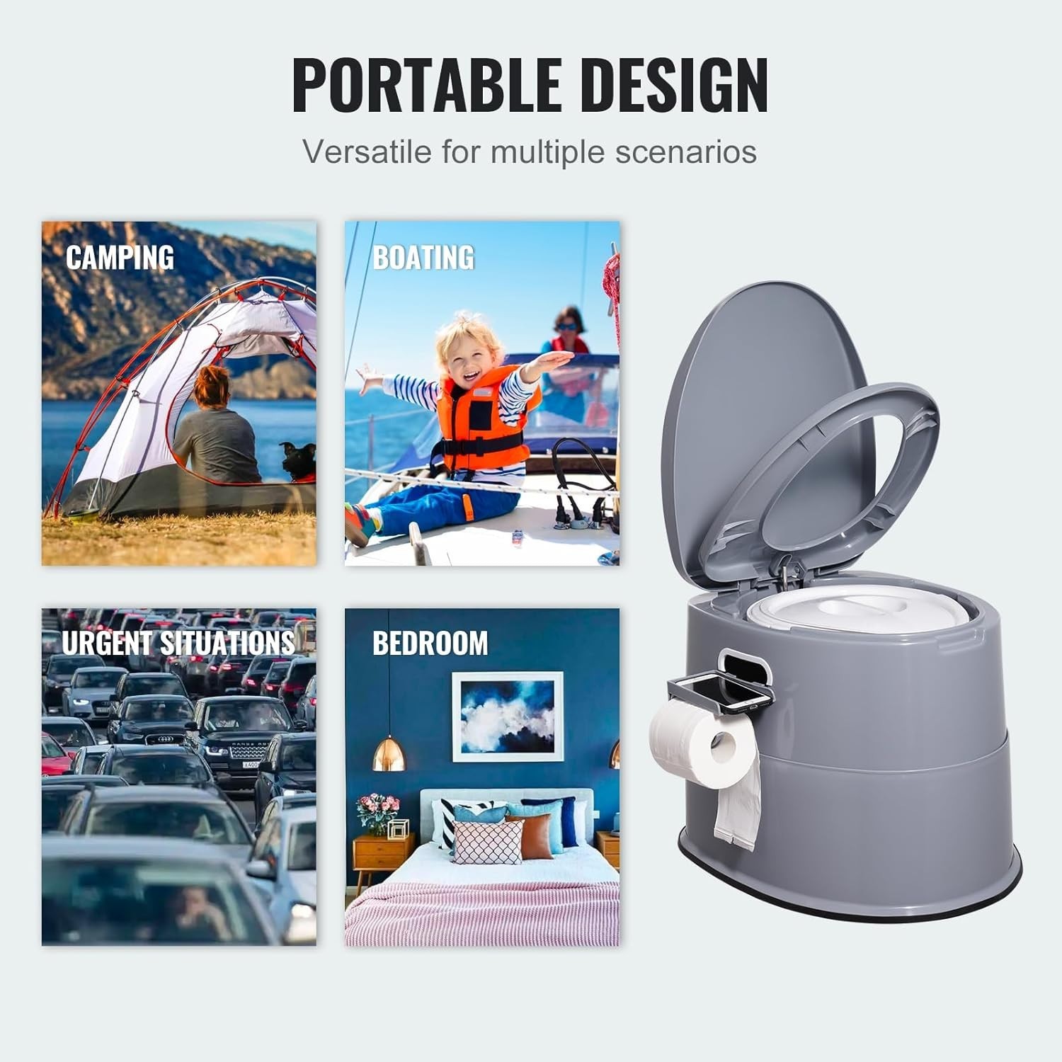 Easy-Clean Travel Toilet for Adults & Kids – Essential for Camping & Car Trips