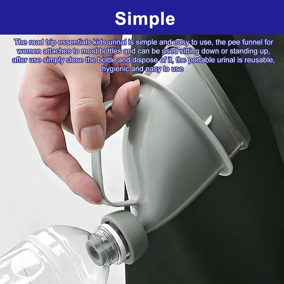2X Unisex Portable Potty Pee Funnel Adult Emergency Urinal Device Outdoor Toilet