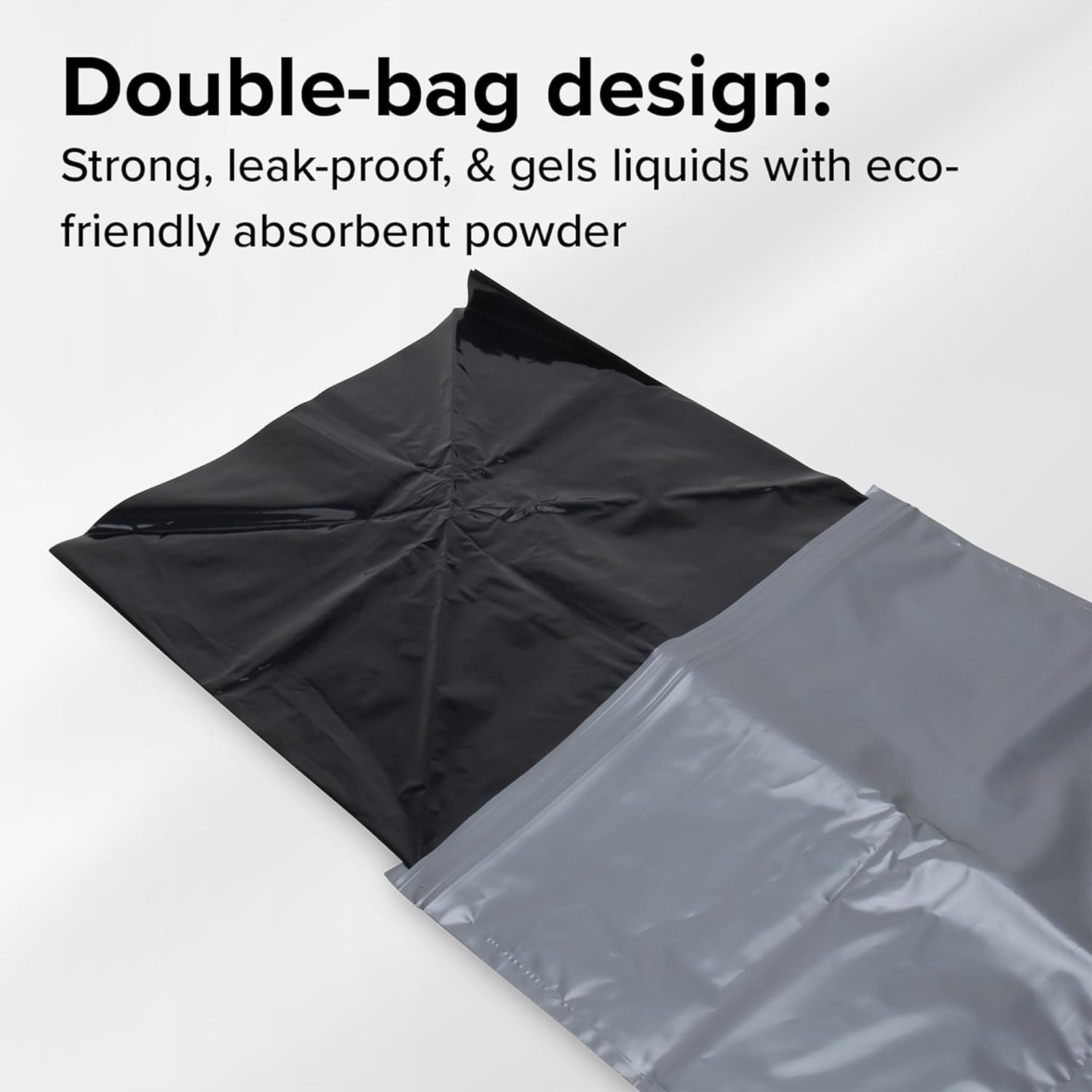 10-Pack Portable Toilet Waste Bags with Biodegradable Powder Leakproof Double