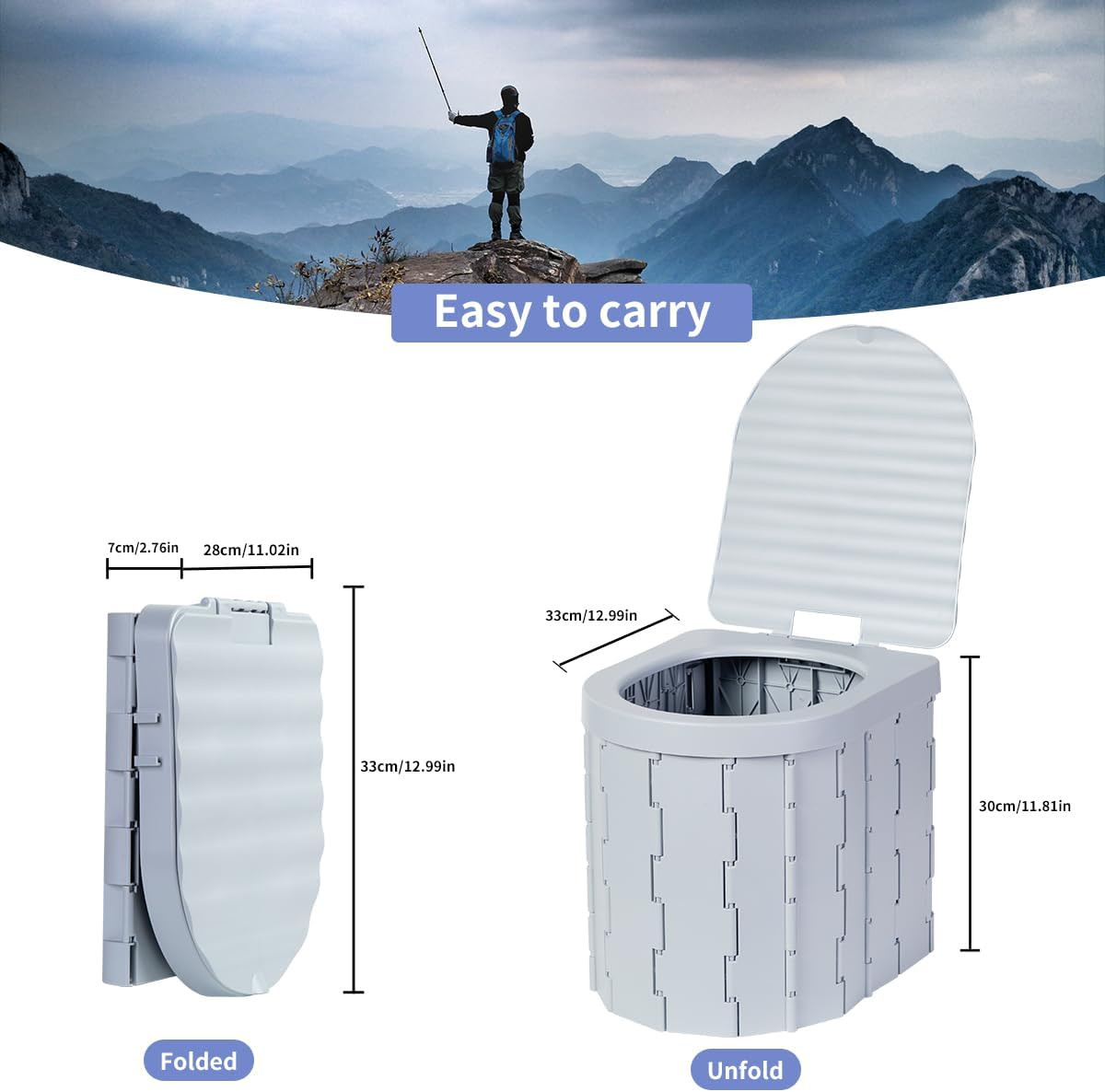 Portable Camping Toilet with Pop-Up Privacy Tent – Comfort for All Ages