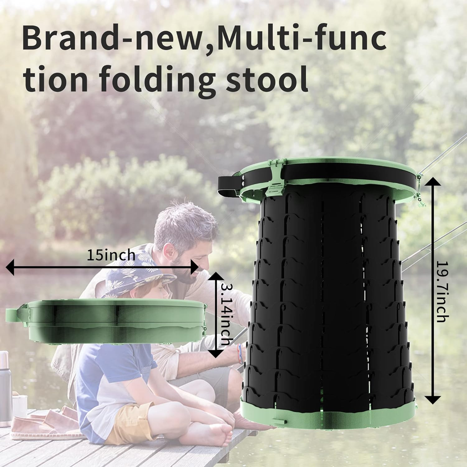 XXL Portable Toilet for Camping,880Lbs Capacity,19.7″ H Adjustable Portable Toil