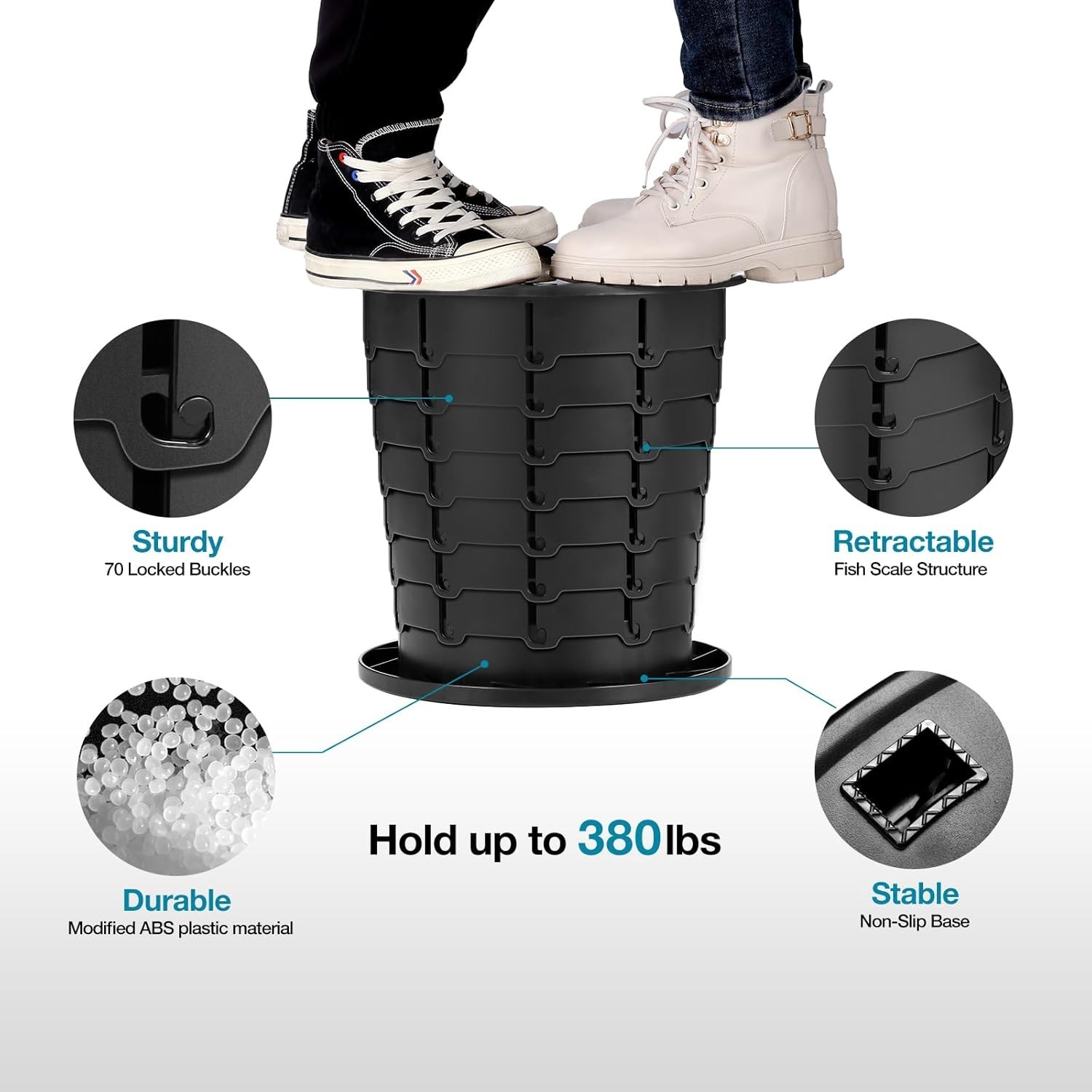 Height Adjustable Portable Toilet – Perfect for Camping & Travel (13″ High)