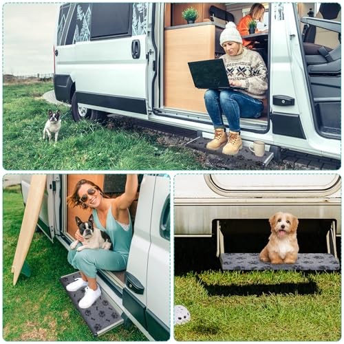 Packs Rv Step Rug Covers Wide Camper Step Cover with 22 x 20 Inches 3 Grey
