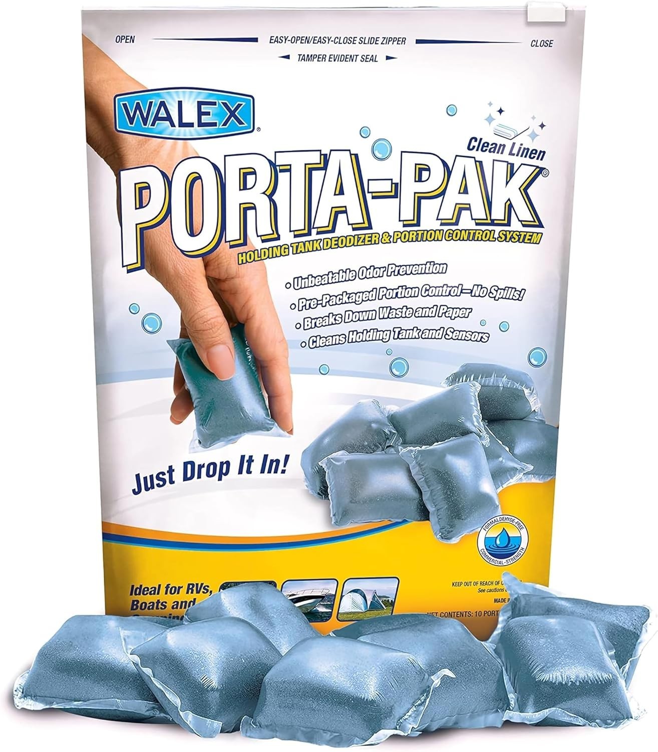 Upgrade Your RV with Porta-Pak 10-Pack Black Tank Deodorizer – Clean Linen Scent