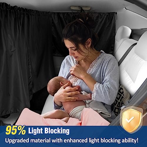 Set of 3 Car Window Shades – 95% Light Blocking Sunshades, 1 3pcs Curtain Set