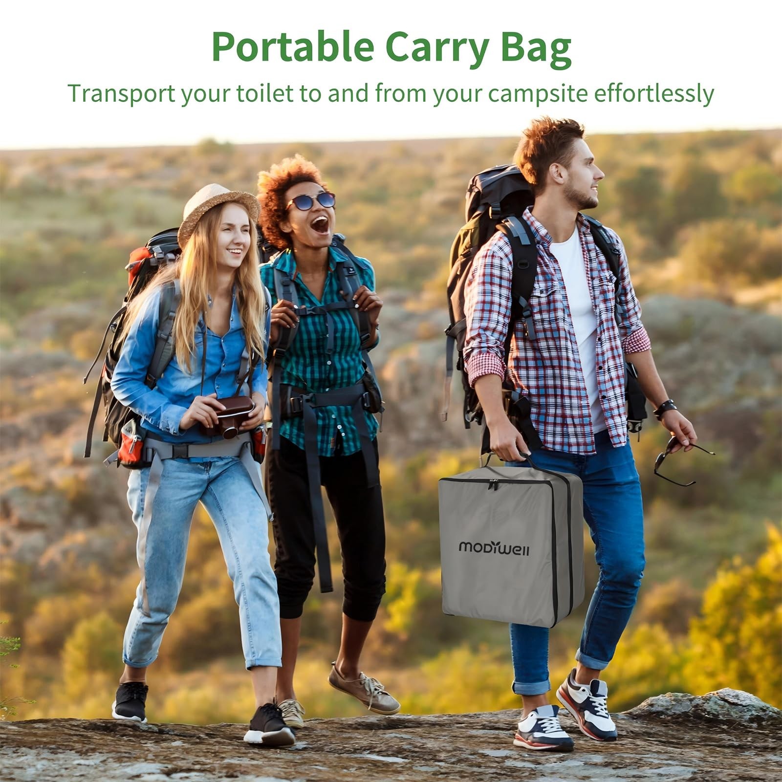 Modiwell LE-310 Dry Flush Toilet Carrying Bag with Waterproof Cover, Portable…