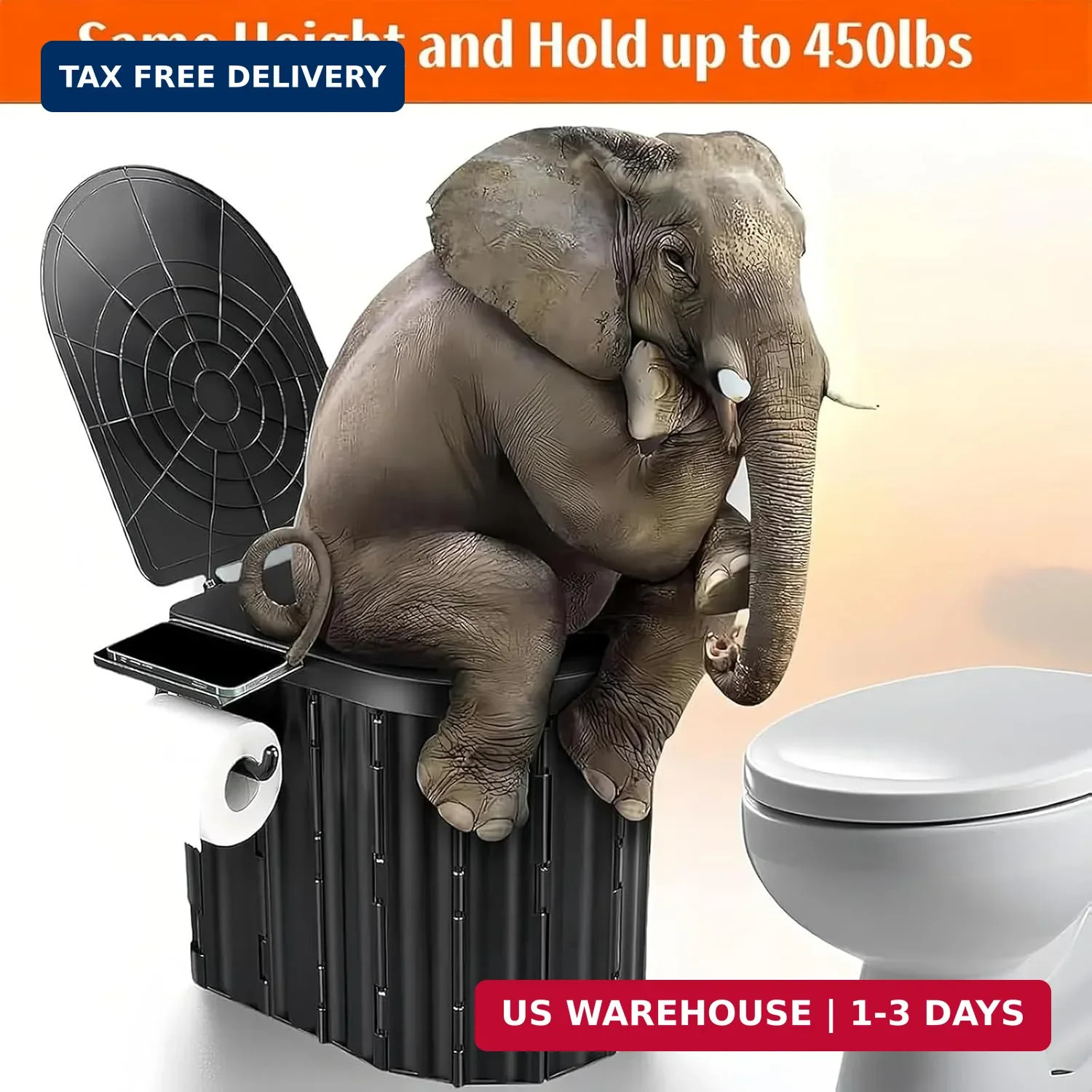 UOPBYEA Portable Camping Toilet for Adults With Urine Gel & Leak-Proof Bags | Wa
