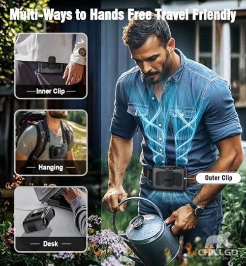 20000mAh Portable Fan,True High Speed Dual Motors with 200% Powerful Black