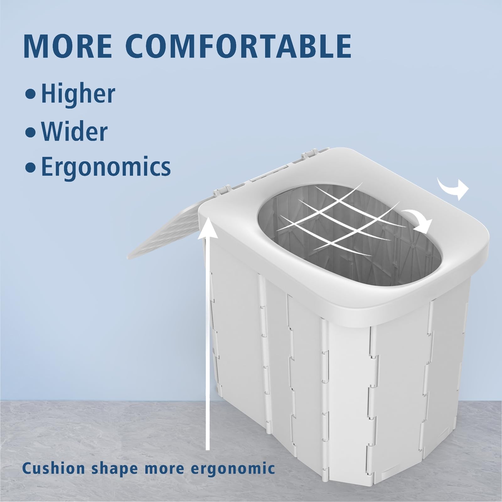 XL Portable Folding Camping Toilet with Lid – Travel Portable Potty for Adult…