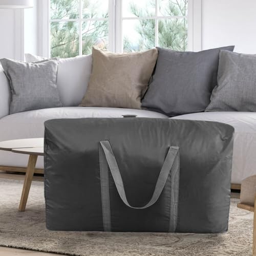 100L Extra Large Storage Bags, Big Moving Bags with Strong Zippers 2 Pack Black