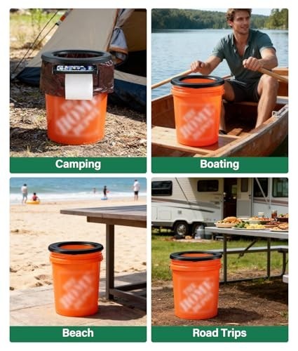 Bucket Toilet Seat, Portable Toilet Seat for 5 Gal Buckets Camping Toilet Seat
