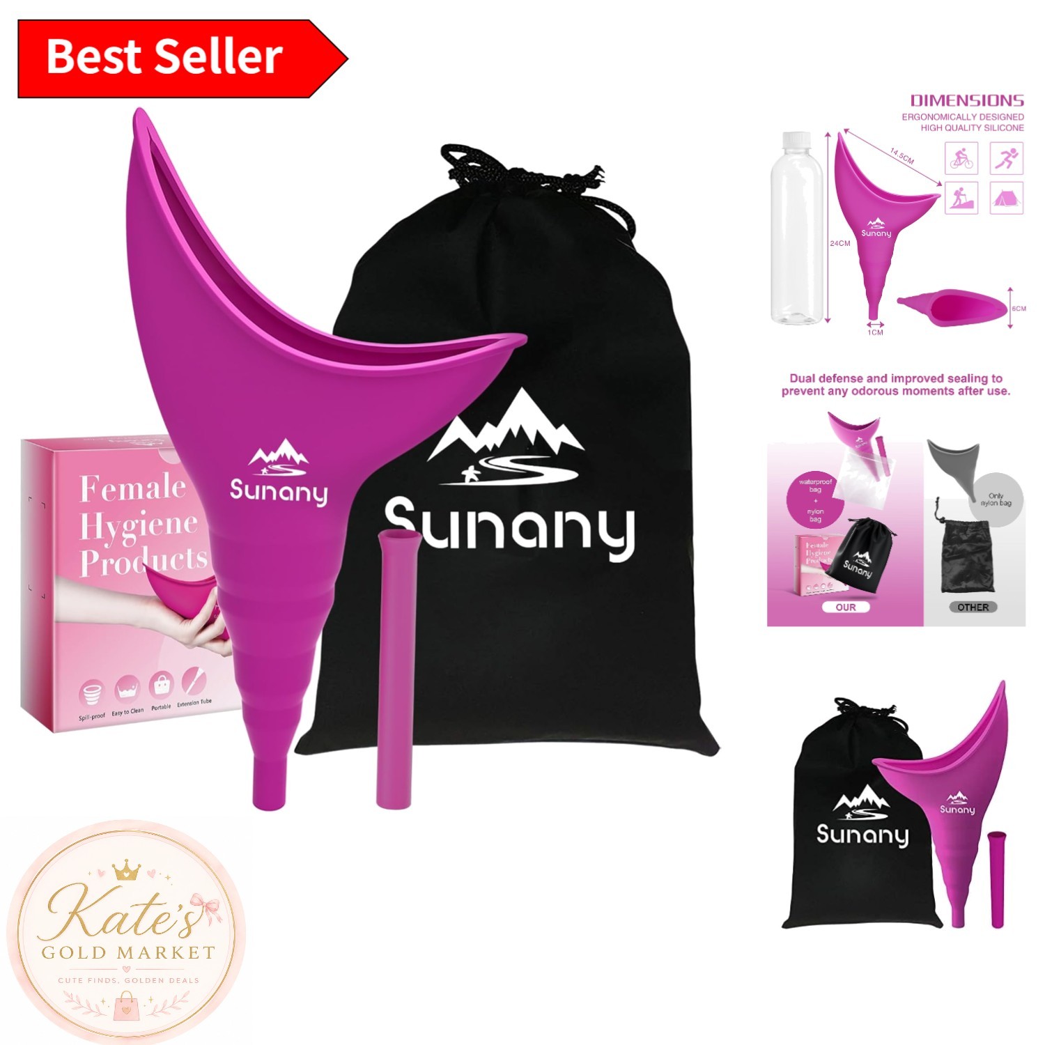 Compact & Waterproof Female Silicone Urination Device – Travel with Confidence