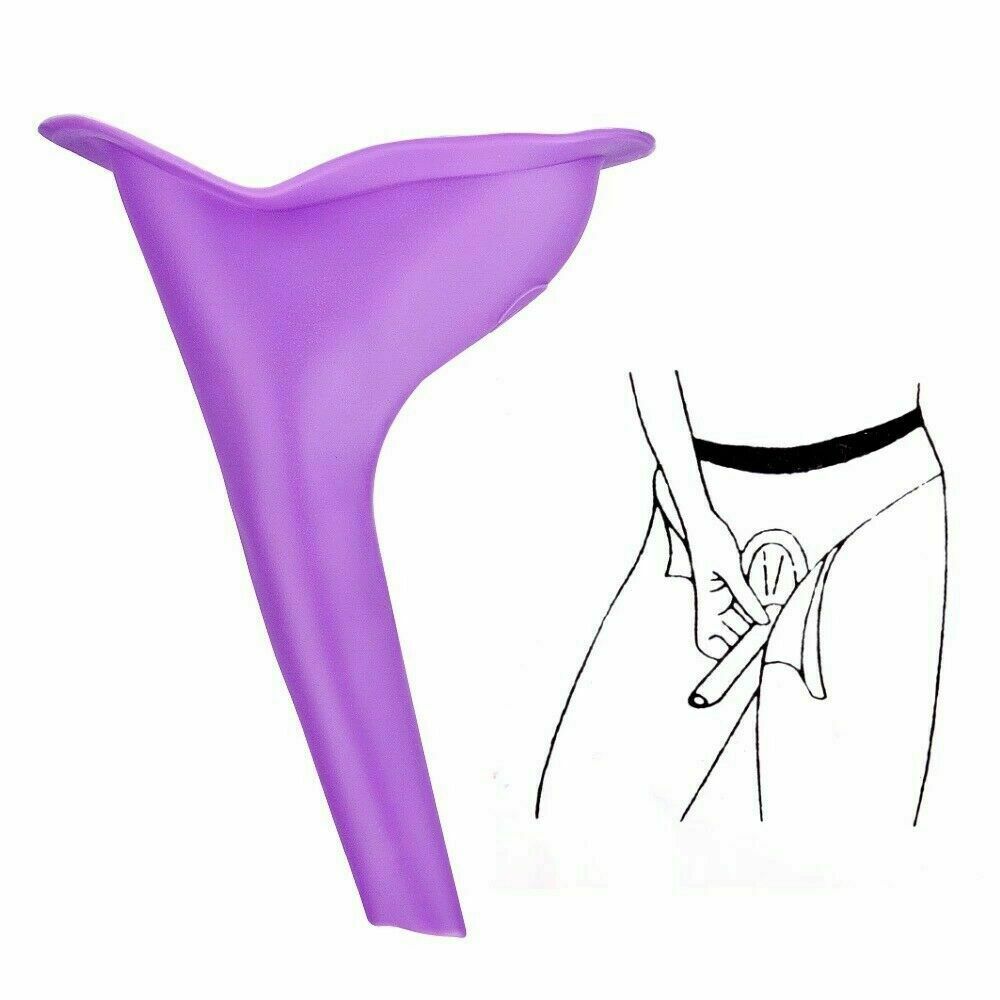 1/2x Female Ladies Portable Urinal Funnel Camping Travel Toilet Stand Pee Device