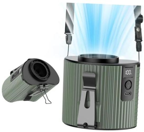 Socool 4000mAh Portable Waist Fan Clip on Wearable Belt Personal Fan Green