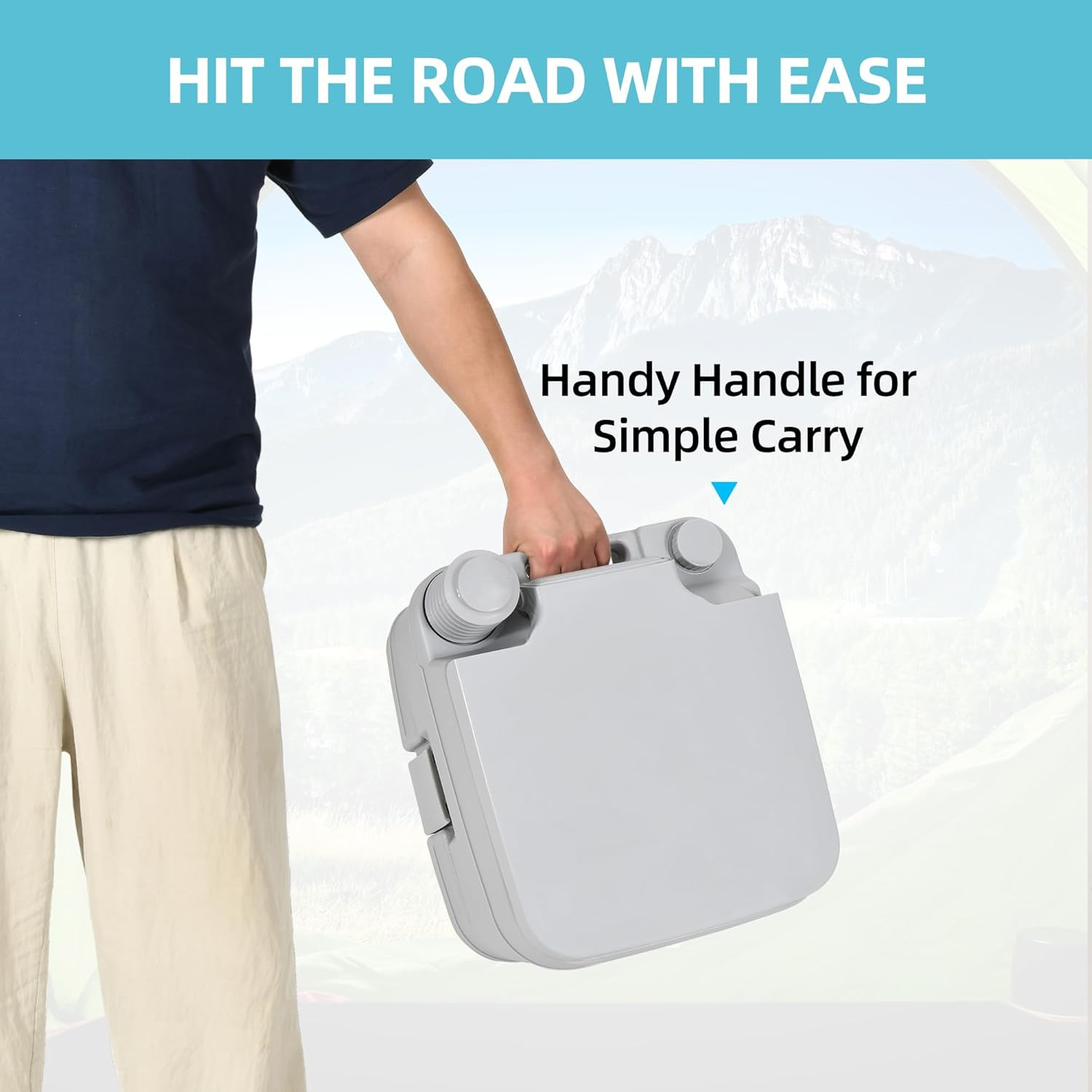 Portable 3.2 Gallon Toilet for Camping, RV, Hiking – Leakproof & Odor-Sealing