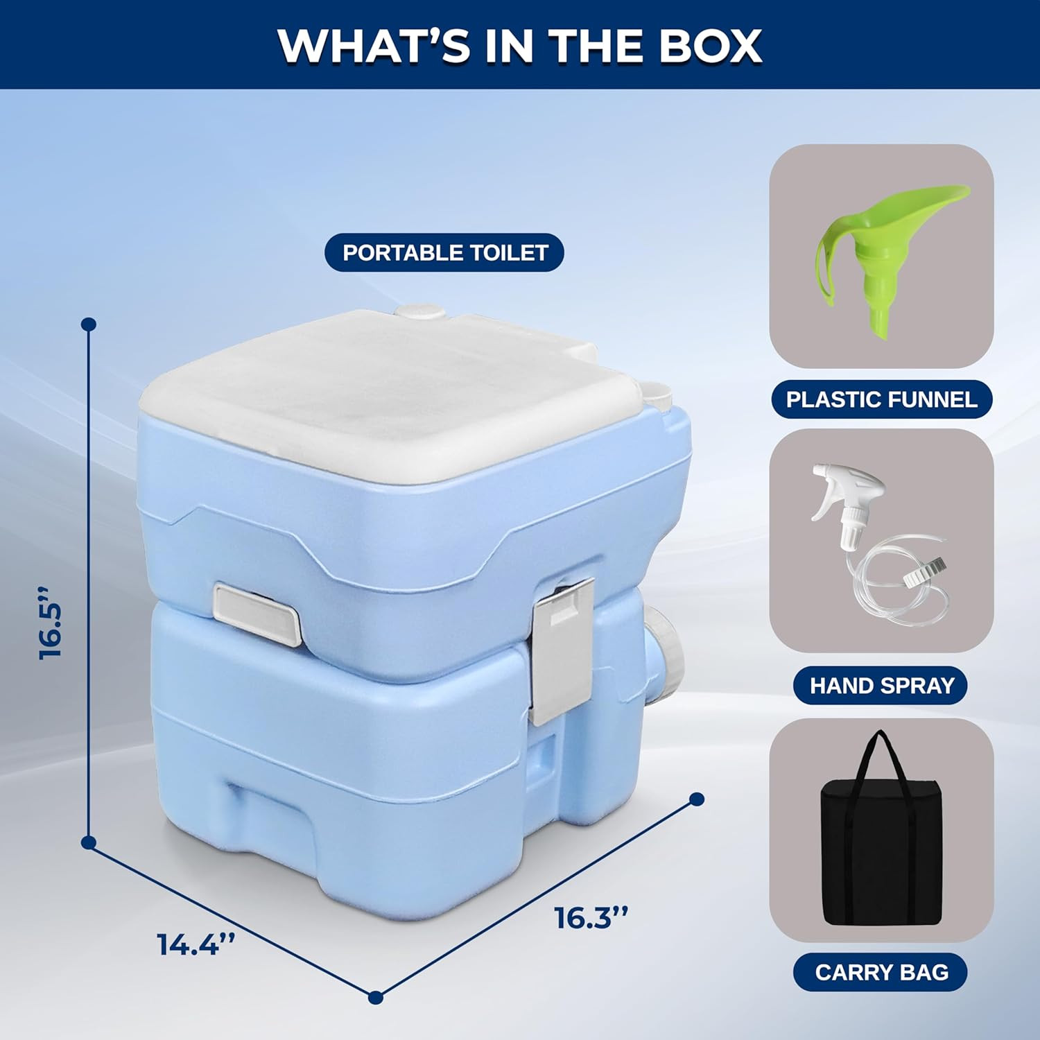 5.2 Gal Portable Camping Toilet for Adults, 100+ Flushes Porta Potty Camp Toilet