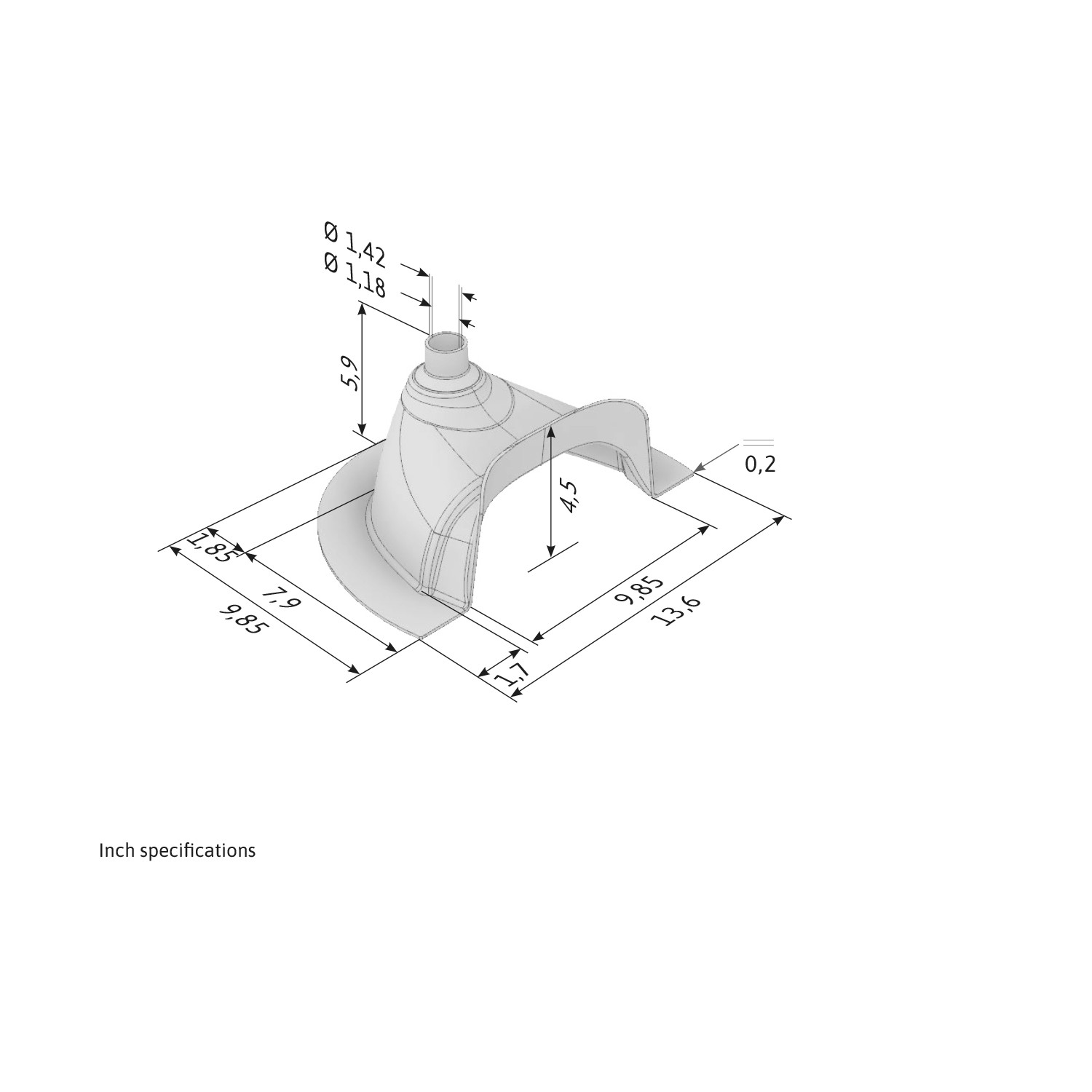 Kildwick Separator Insert Compact Black – Urine Separator for Separating Toilets