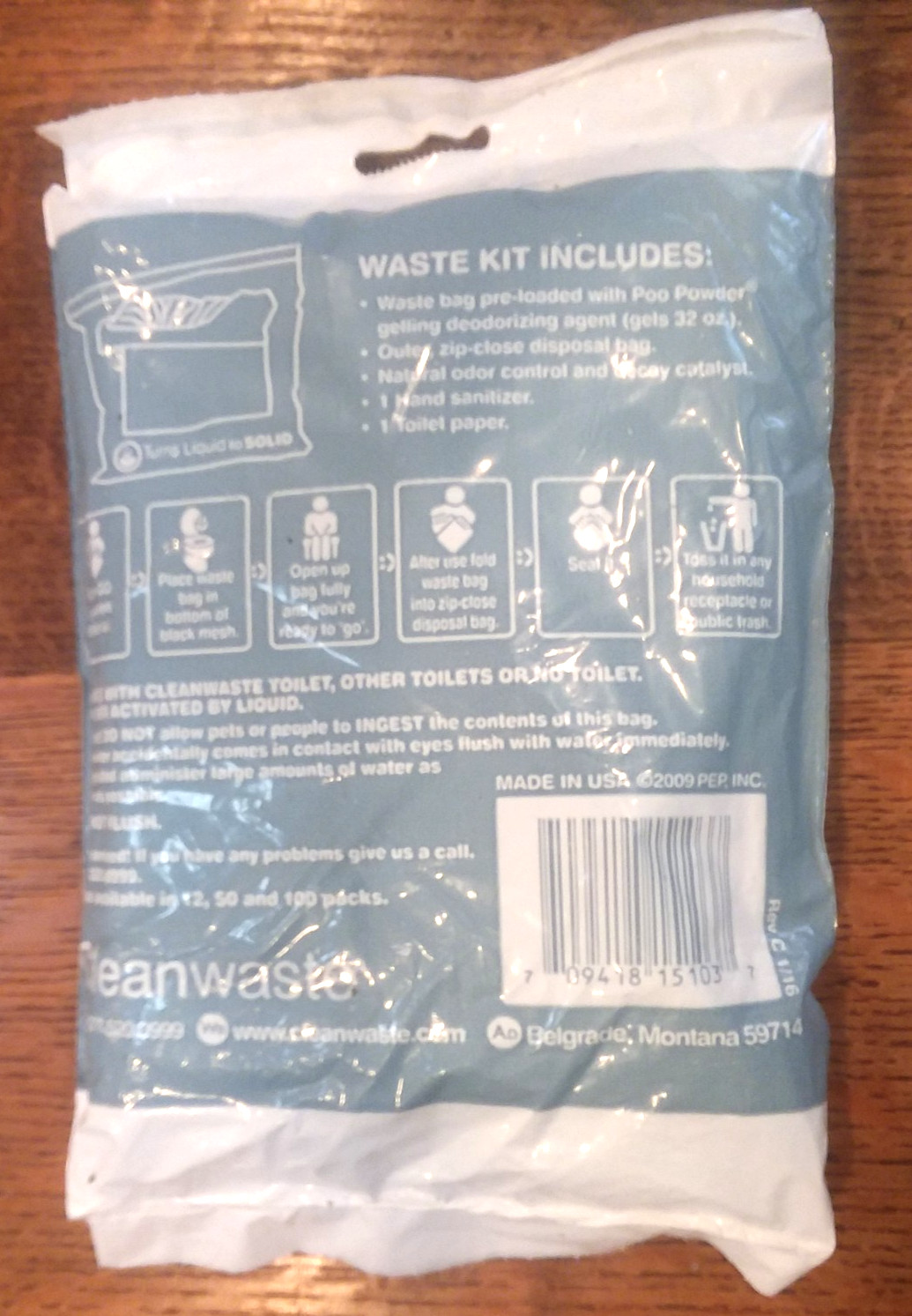 Cleanwaste Go Anywhere Toilet Kit 100 packets – Camping, Day Sailing, Hiking
