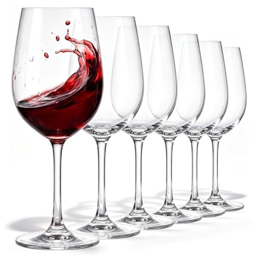 Set of Unbreakable Acrylic Wine Glasses with Stem Plastic Wine Glasses 19 oz 6