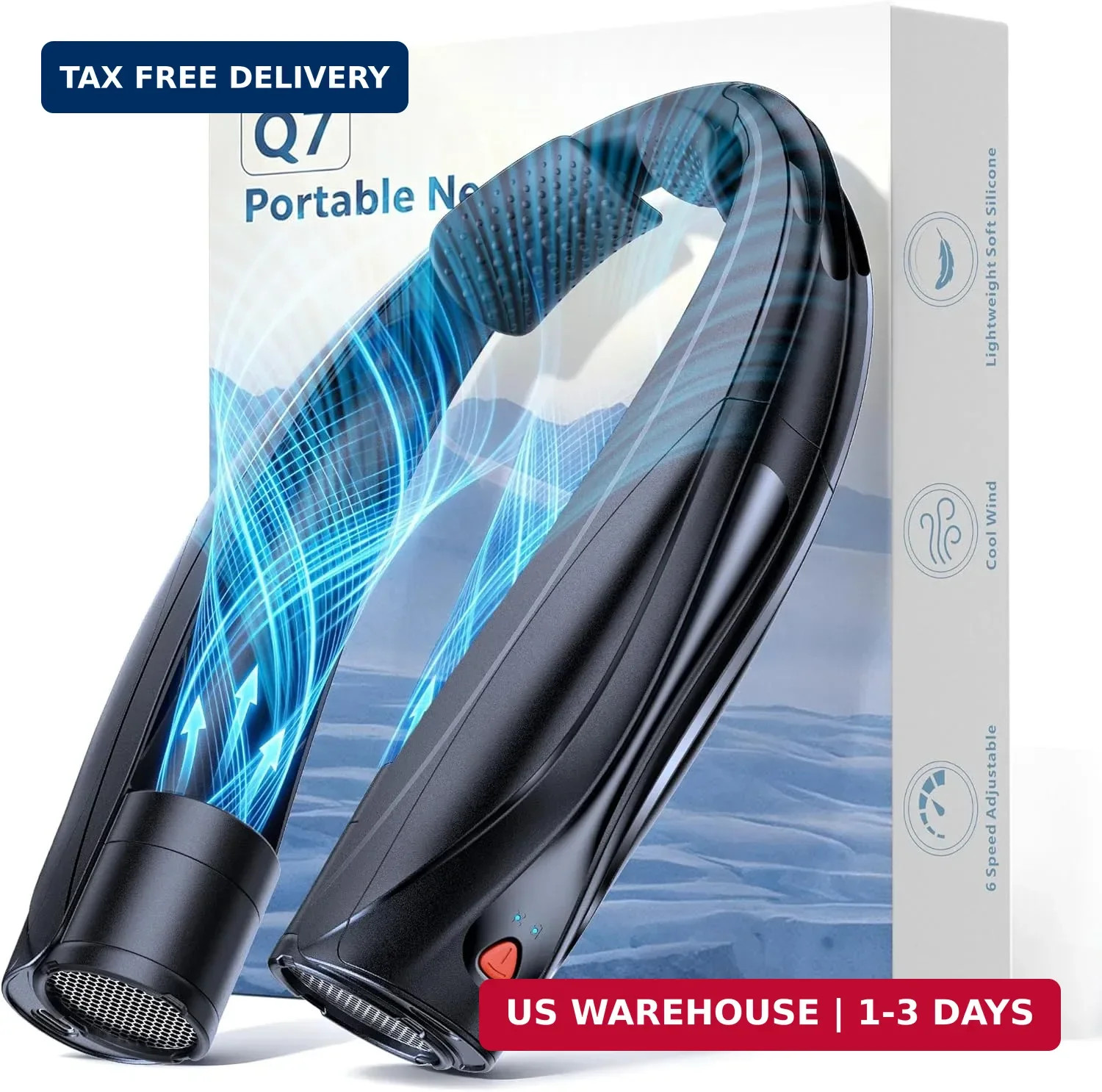 Portable Neck Fan, 6000mAh Personal Fan, 360° Cooling Rechargeable Wearable Fan,